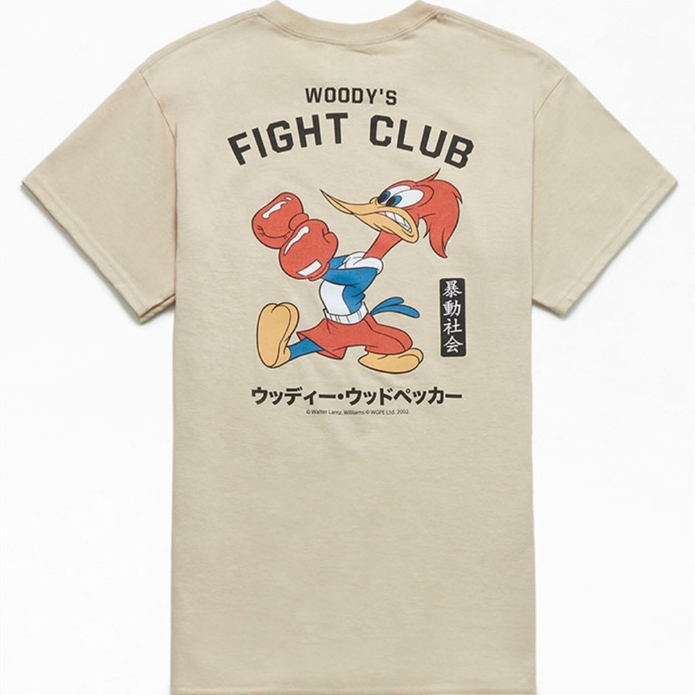 Riot Society Men's Cream Fight Club Graphic Tee